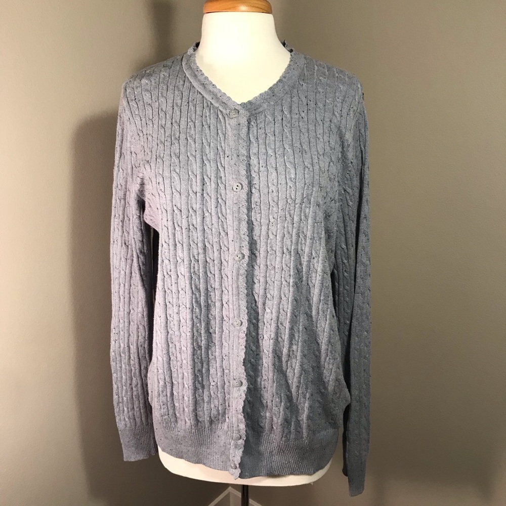 EB Heather Mini Cable Knit Cardigan 2XL